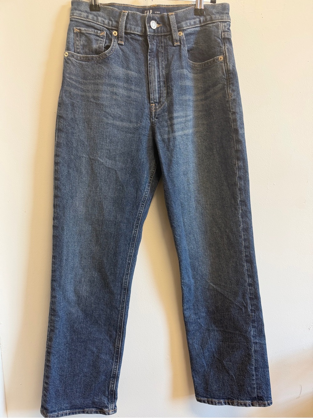 Gap High Rise Straight Jeans 2/26S Medium Wash Short